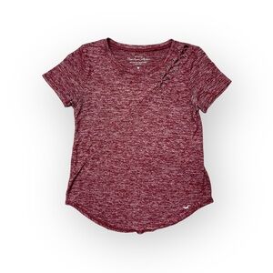 Hollister Must Have Collection Maroon Heather Lace Up Curved Hem Top Soft Tee XS